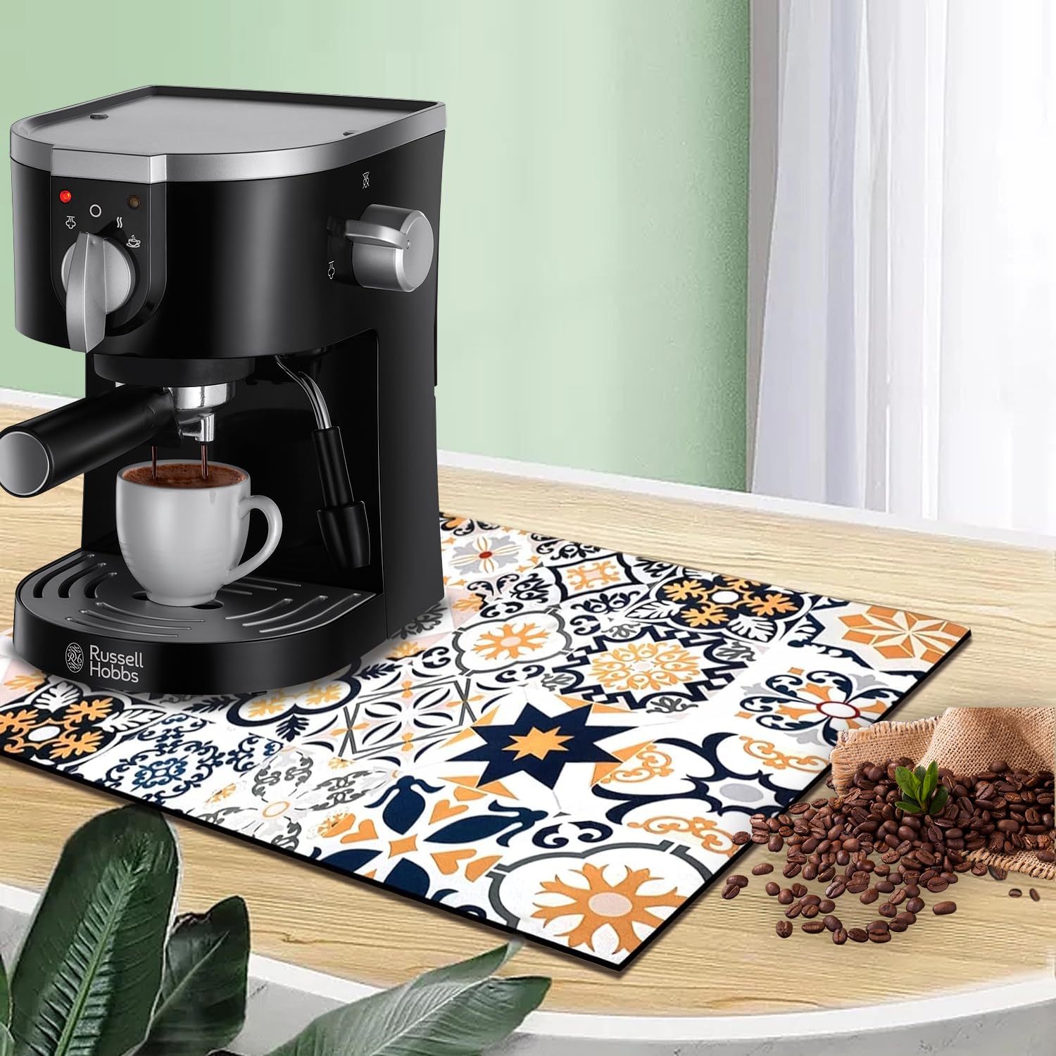 Kaffeematte 61x40,6cm – Saugfähige Abtropfmatte Für Küchentheke, Rutschfeste Unterseite, Leicht Zu Reinigen
