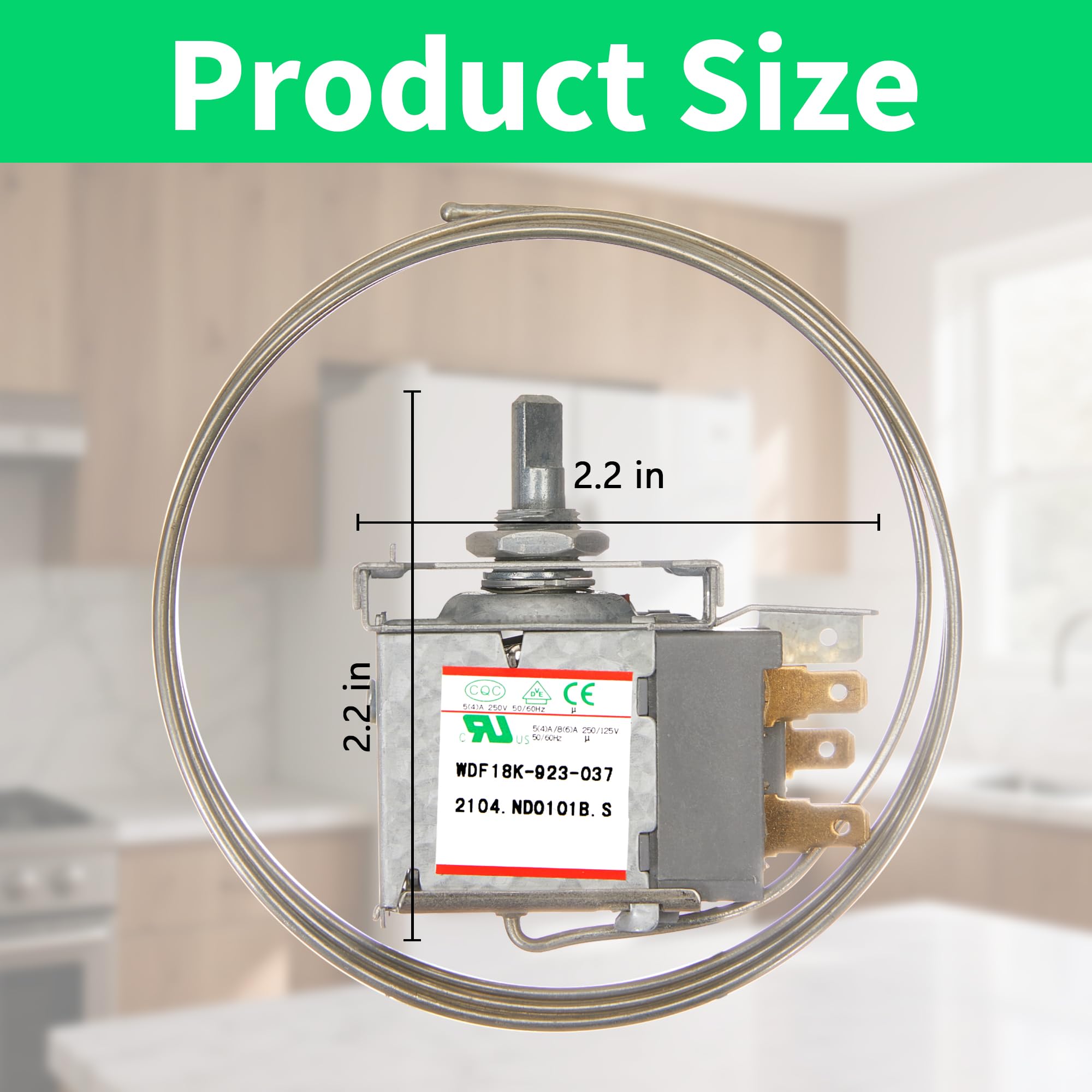 Refrigerator Thermostat WDF18K-923-037 Replacement for HAI-ER Thermostat, Temperature Control for Refrigerator Freezer Mini Fridg