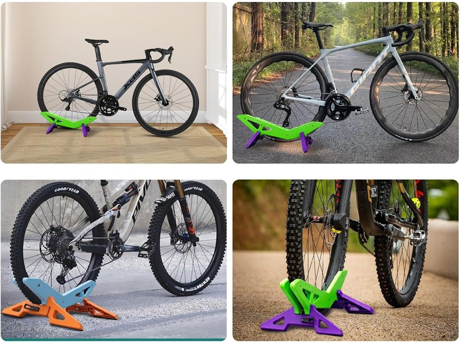 Cycle Bike Stand, Portable Floor Rack Bicycle Park, Adjustable Bike Floor Stand Bicycle Storage, Freestanding Bike Stand(Blue Orange)