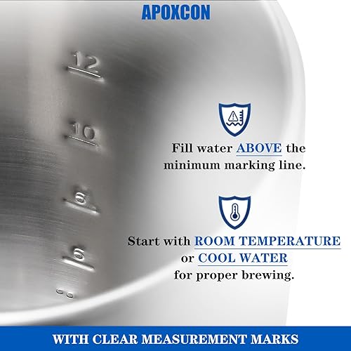 Miniatura 8 de Cafetera eléctrica de acero inoxidable con perilla de vidrio resistente de progreso de preparación transparente e interruptor de encendidoapagado,
