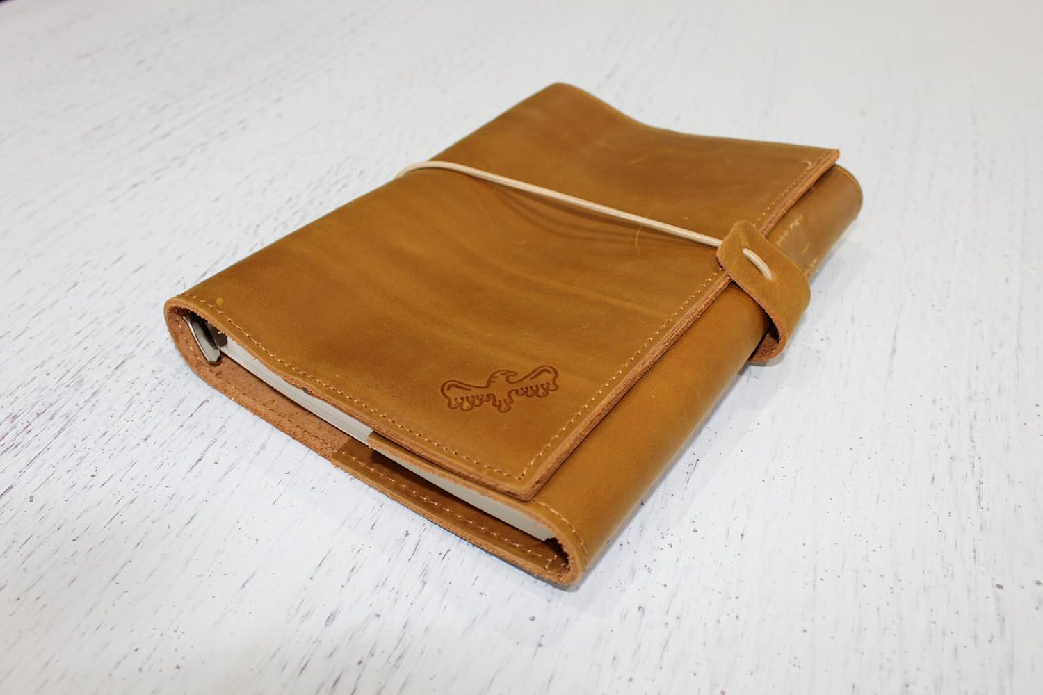 Red Team Sauce Rustic A5 Leather Binder Journal – 9x6.5" Refillable 6-Ring Organizer with Pockets & USB Holders – Handmade Genuine Leather Notebook – Compatible with Wanderings & Other A5 Inserts – Includes Free Ballpoint Pen & 100 Pages