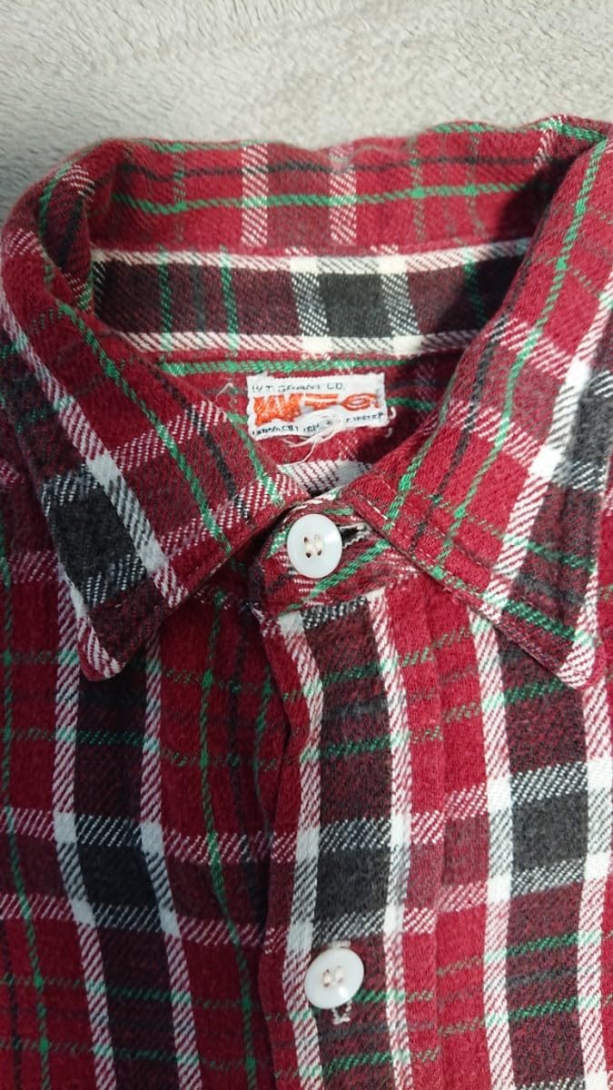 Amazon.co.jp: 50s襟ダブルステッチWTGビンテージネルシャツマチつき皿  