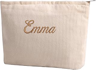 Bolsa de maquillaje de pana personalizada, bo...