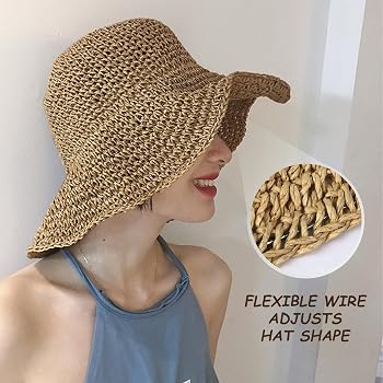 Ulalaza Cappello Da Donna In Paglia Da Sole A Tesa Larga In Paglia UPF 50 Cappello Estivo Con Patta Sul Collo Pieghevole Pieghevole Arrotolabile Floppy Beach Tennis Golf Beach 121196652