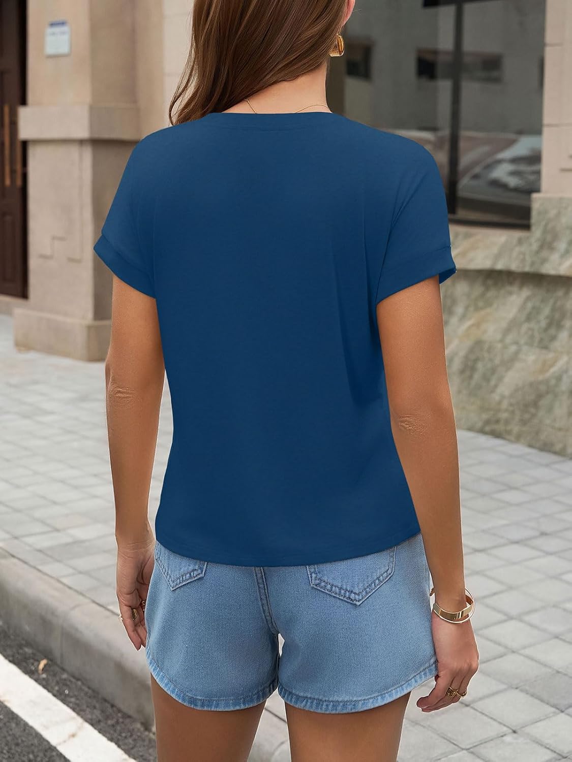 UNCLECAT Womens Crop Tops Cap Sleeve Cropped T Shirts Crewneck Loose Fit Short Sleeves Tees Summer Fashion Clothes - Image 3