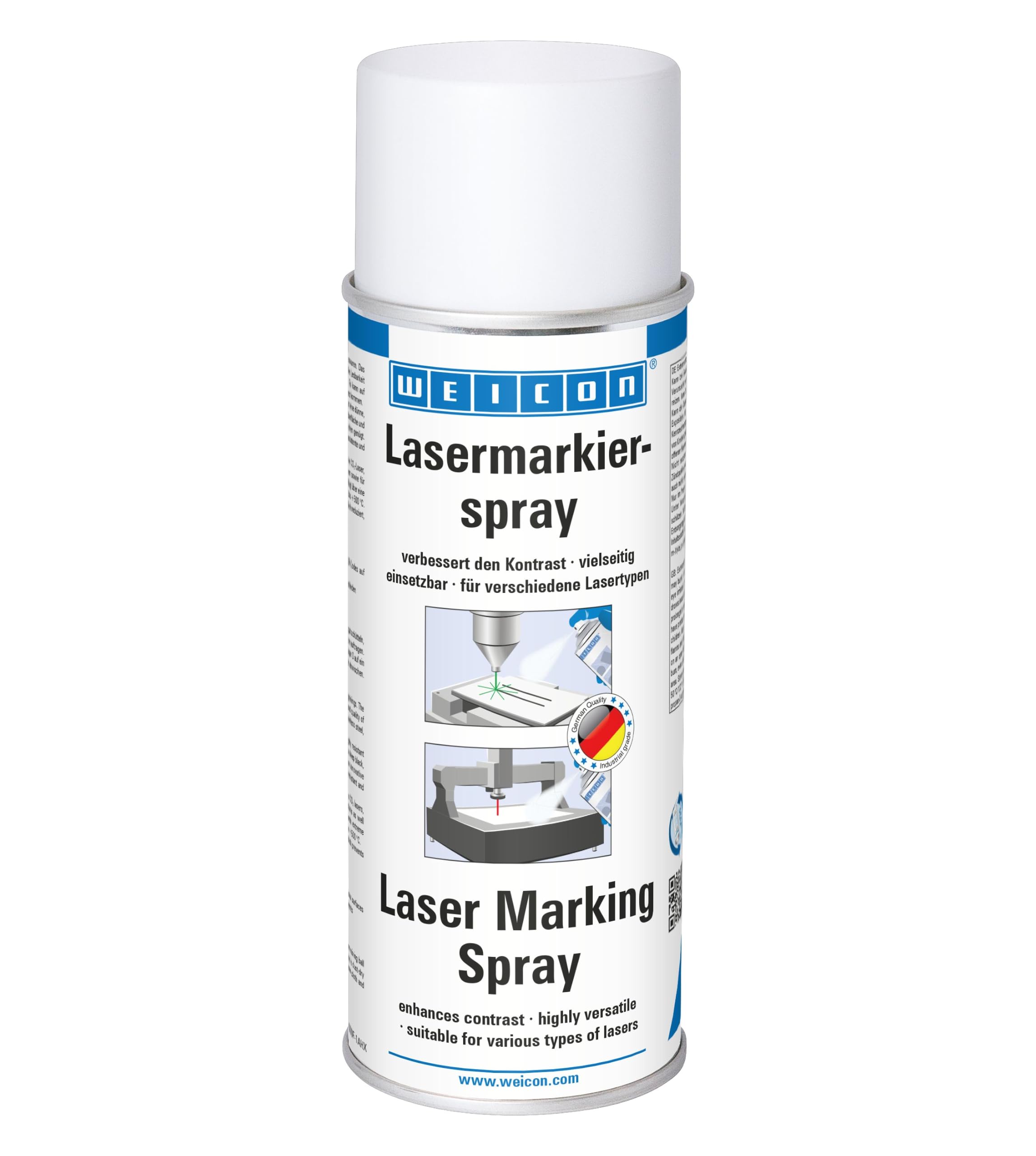 WEICON Spray de marcado láser de 400 ml para grabado láser y marcado de metales, vidrio, cerámica, etc.