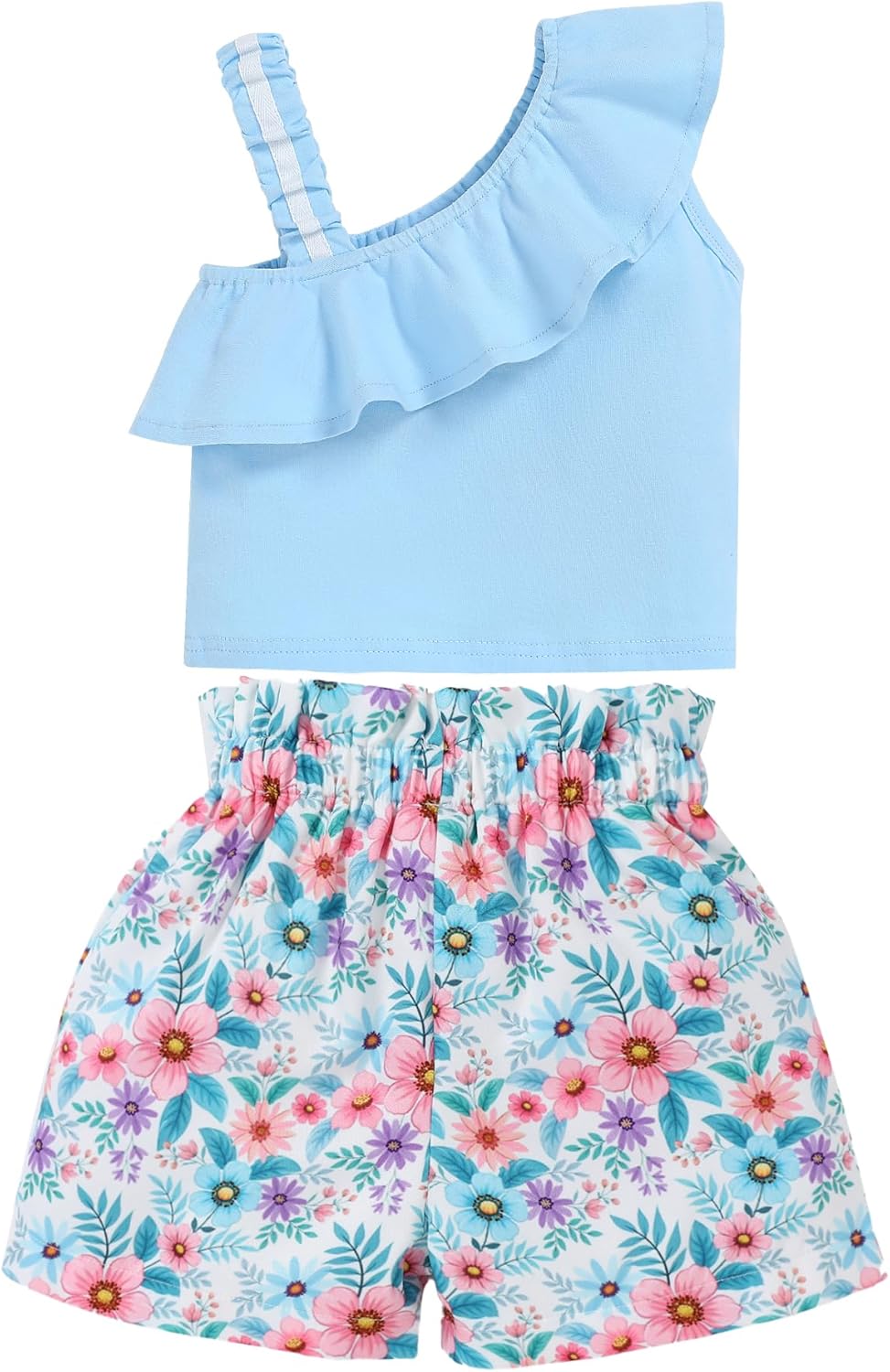 DISAUR Toddler Baby Girls Clothes Outfits T-shirt + Casual Shorts Pants Cute Summer for 1-5 T - Image 2