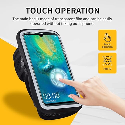 Miniatura 5 de Banda para el brazo para el teléfono para correr, bolsa de brazo de la palma de la muñeca adecuada para correr y ciclismo, se aplica a iPhone