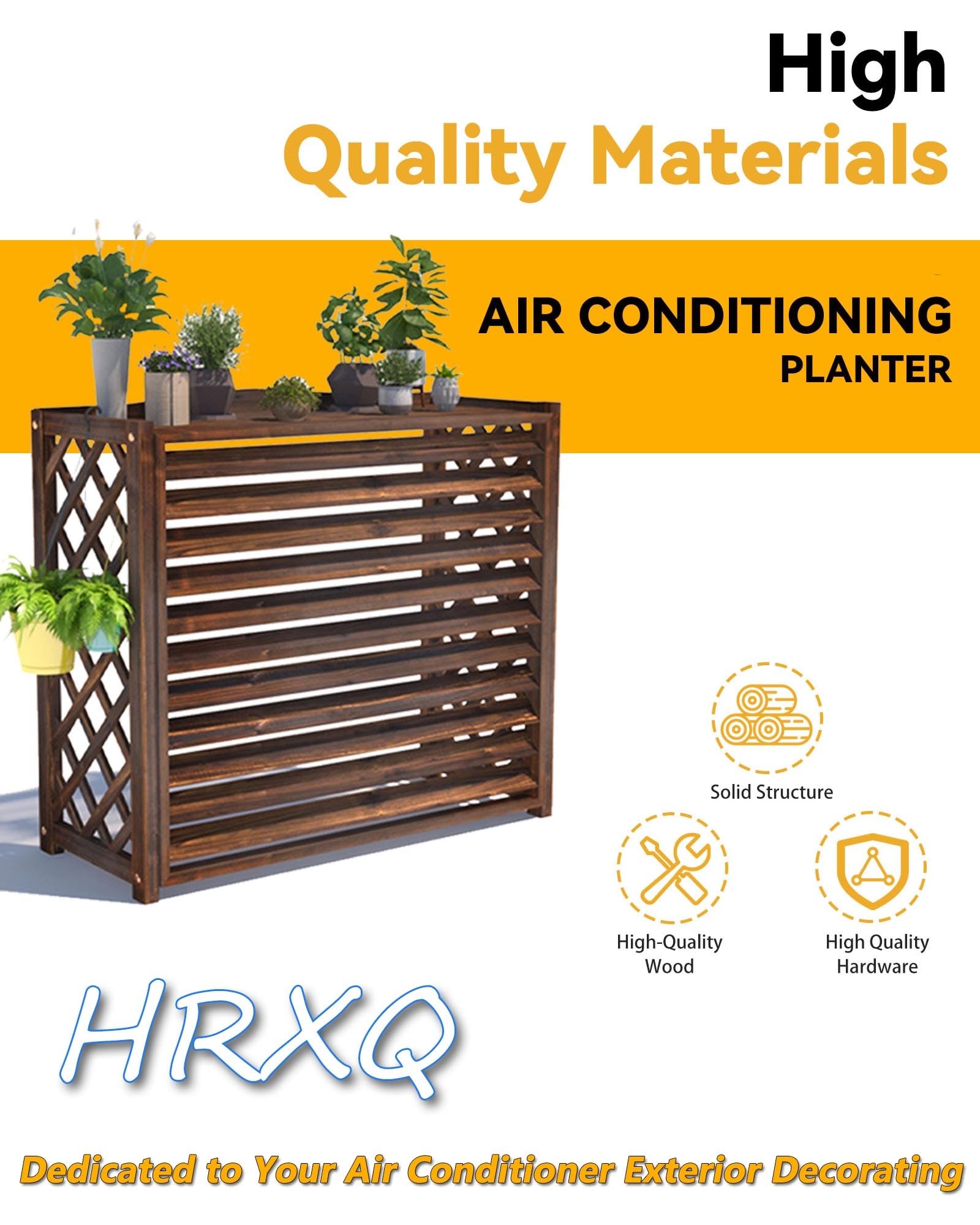 Copri Condizionatore Da Esterno In Legno, Impermeabile Copertura Condizionatore Esterno, Ideale Per Decorazione Di Terrazze, Balconi E Patio, Protezione Efficace Dalle Intemperie(Small-80x32x70cm