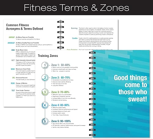 Miniatura 7 de Global Printed Products Planificador nutricional de entrenamiento y acondicionamiento físico marcador de clip, encuadernación resistente, páginas
