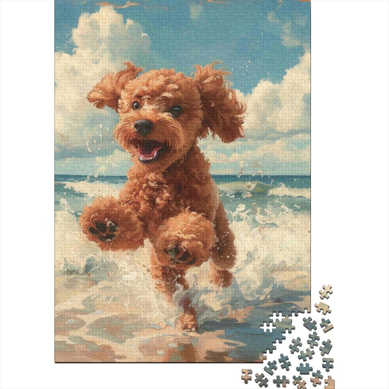 1000pcs Jigsaw for Adults Dog Sea Beach Challenging