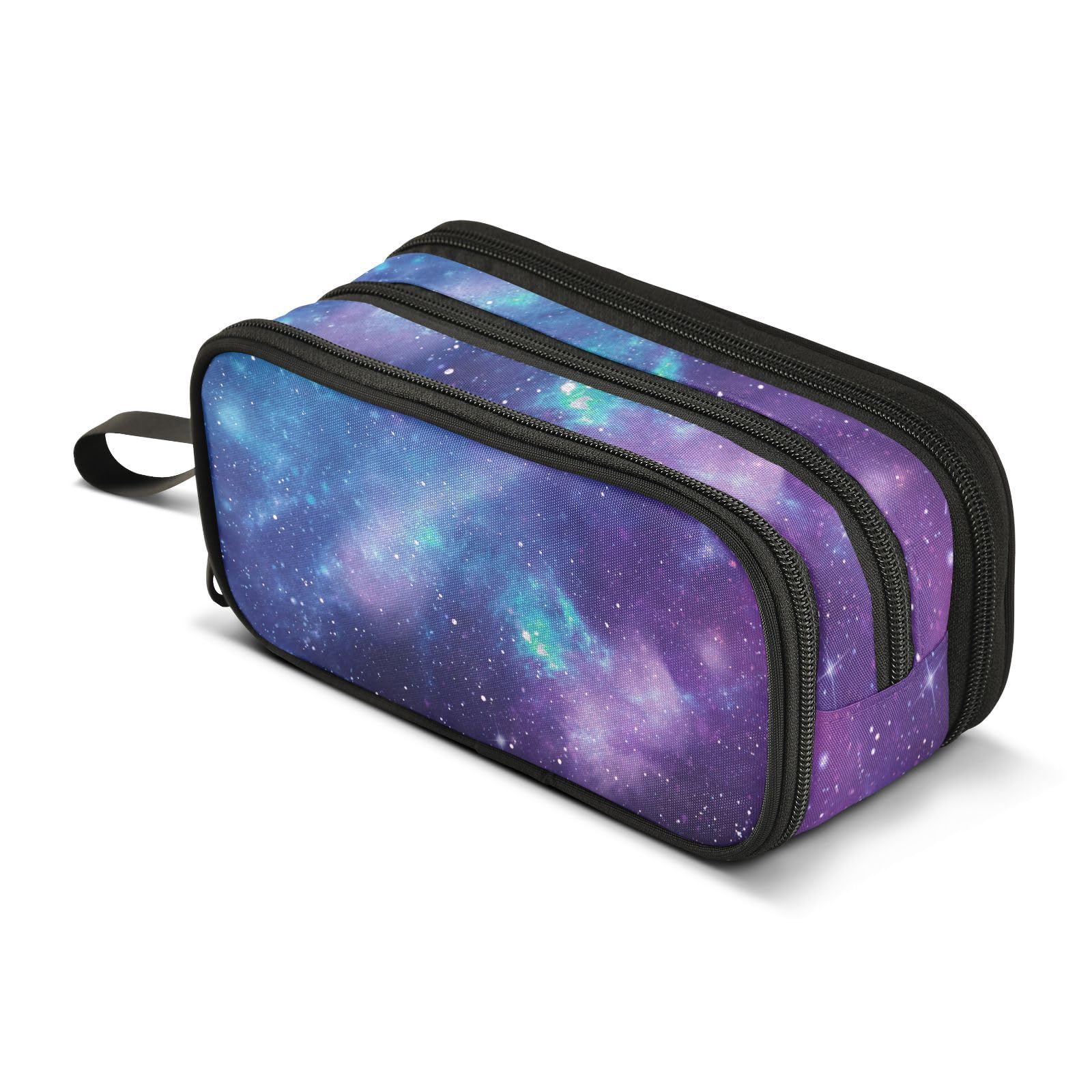 ZAZYXTJ Galaxy Pencil Case Large Capacity Pencil Pouch | 3 Compartment Storage Canvas Makeup Bag for School Office Teen Girl Boy Men Women