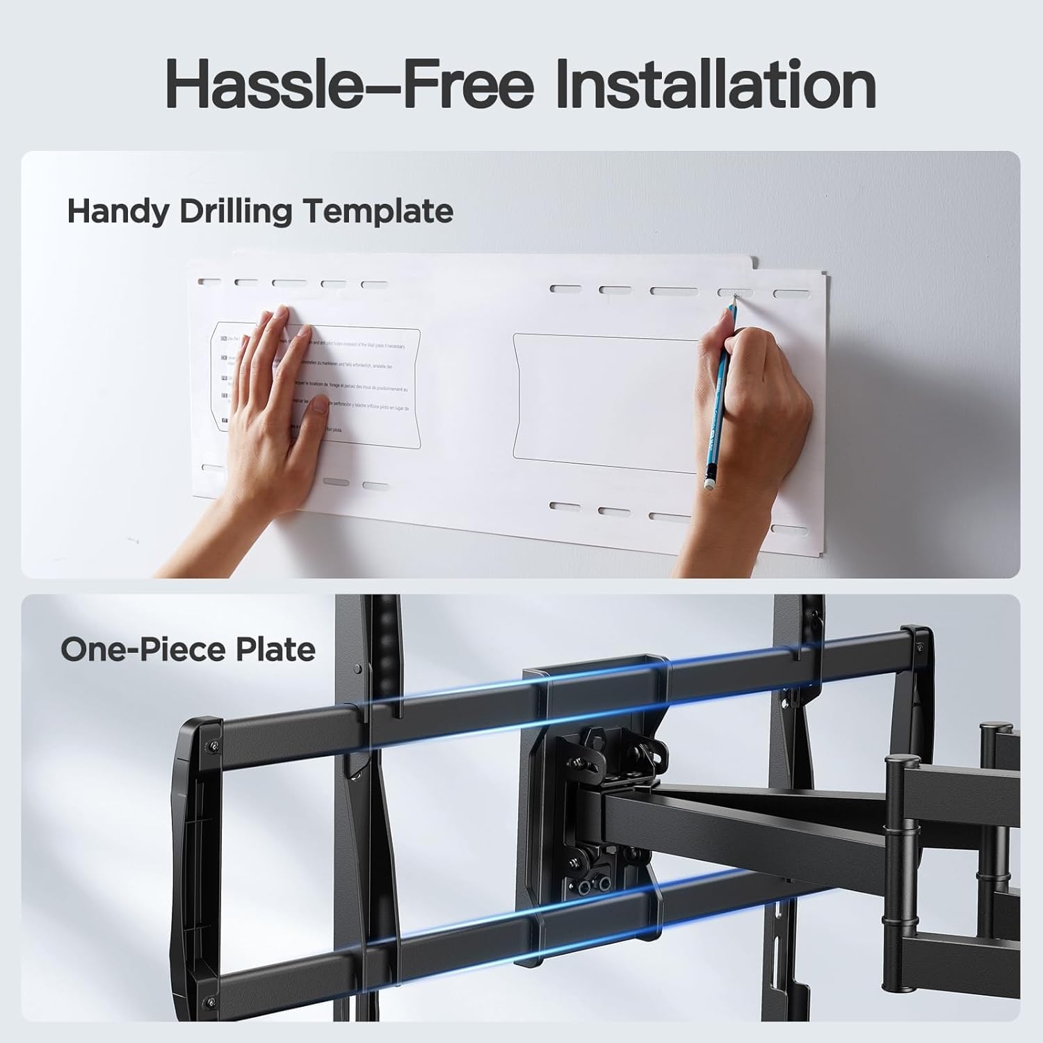 PERLESMITH Soporte de Pared para TV de Movimiento Completo para televisores de 50 a 90 Pulgadas de hasta 165 Libras, Soporte de Montaje para TV con Brazos articulados duales, extensión de inclinación
