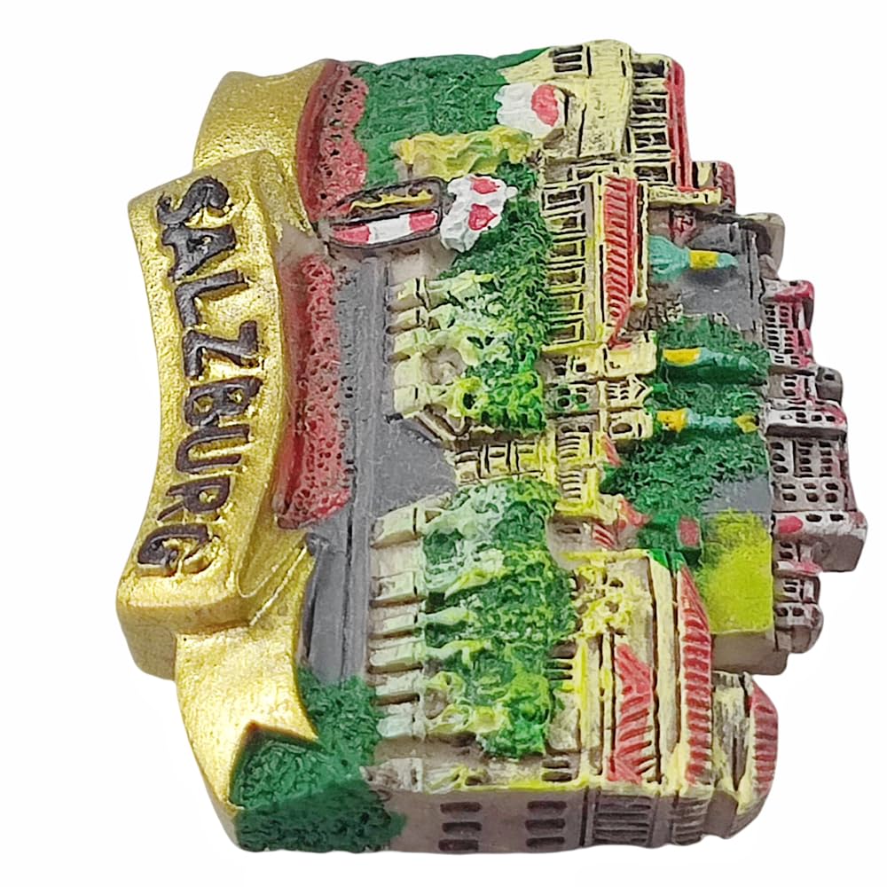 Aimant De Réfrigérateur Souvenir Salzbourg Autriche - 7x5 Cm, Résine, Décoration Cuisine