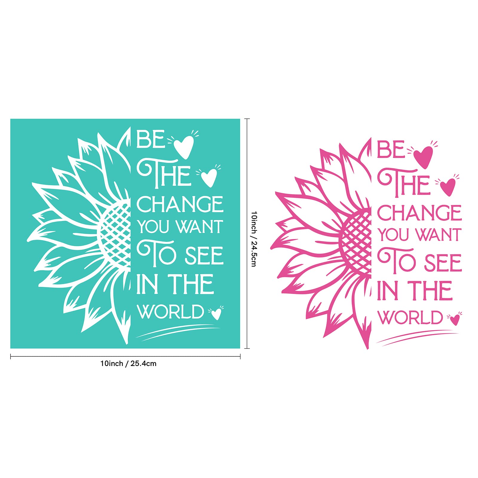 Briartw 10x10 Inch Silkscreen Stencil,Reusable Self-Adhesive Silk Screen Printing, Flower Sentiments for Home Decor/Printing On Wood/Fabric/Wall/Cup/Plate/Glass/Paper