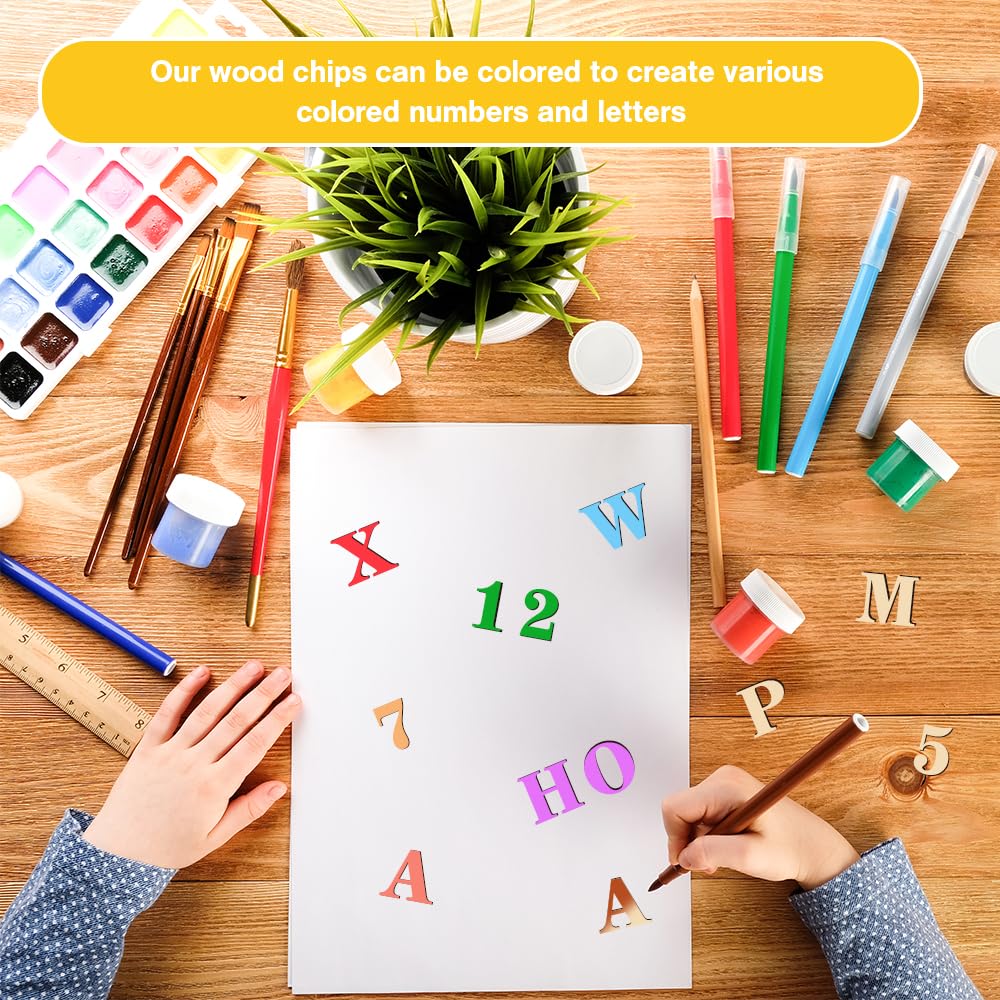 Houten letters en cijfers wit144-delige set