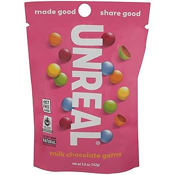Unreal, Candy Coated Milk Chocolate Gems, 5 Ounce