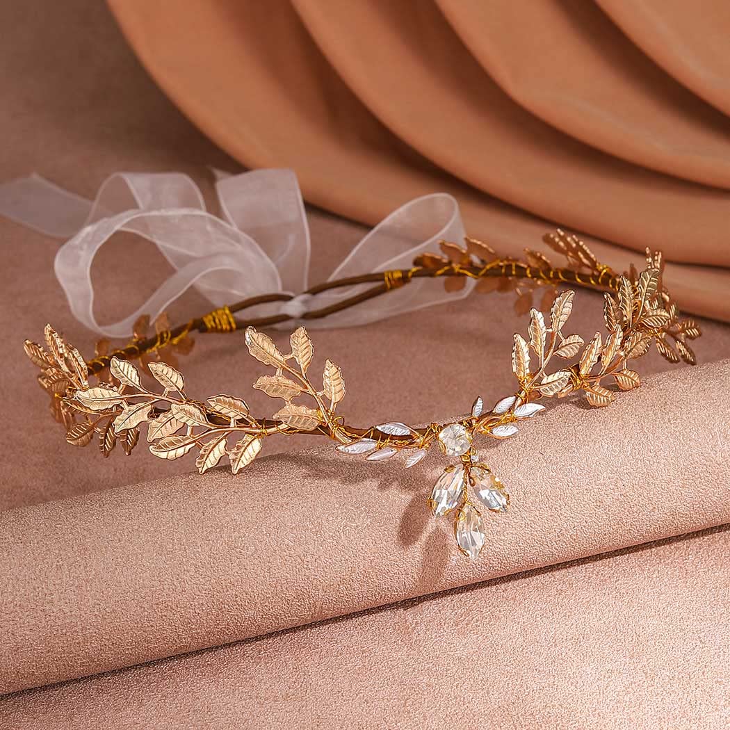Amazon.com : Gortin Elf Headpiece Gold Leaf Crown  display picture 2