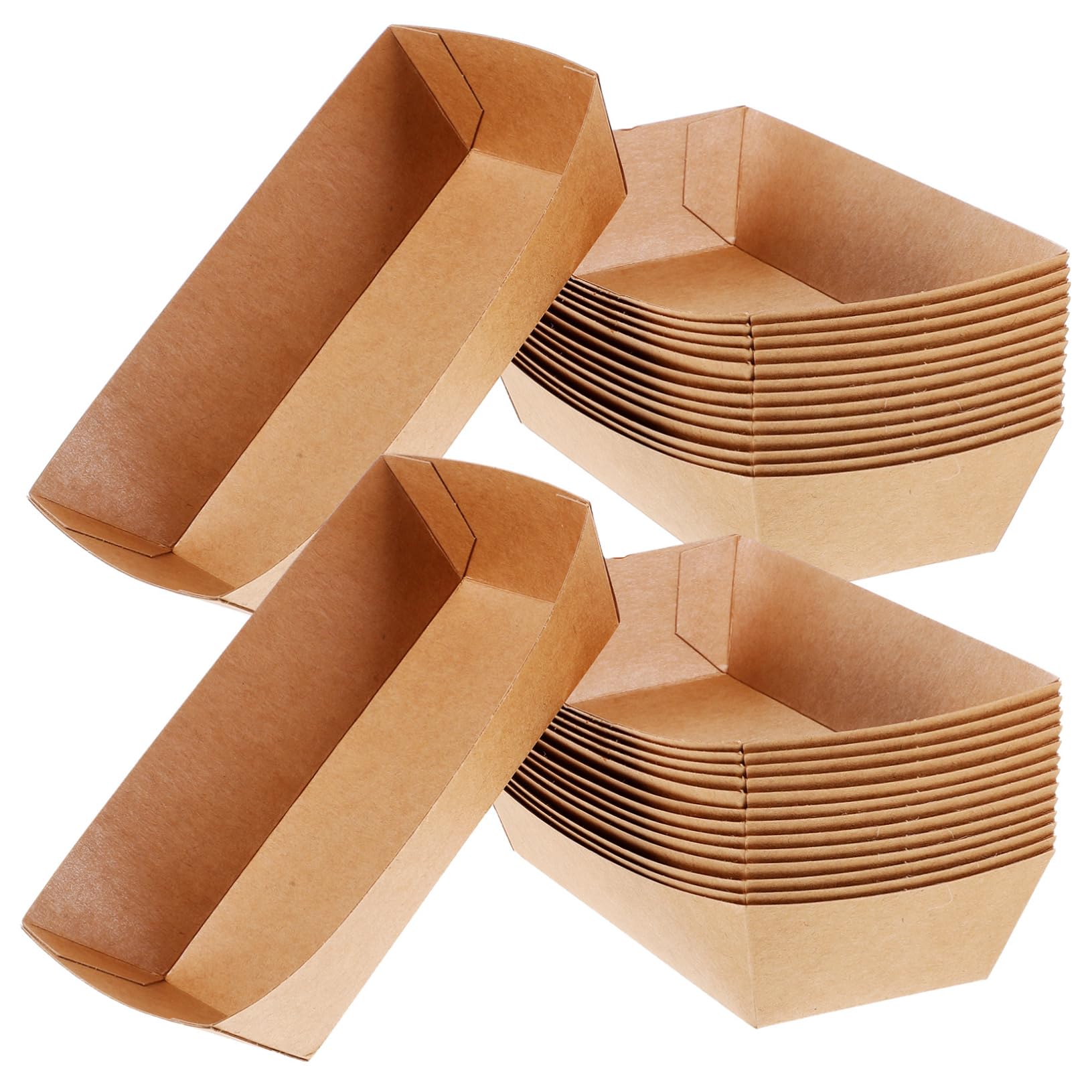 Healifty 100Pcs Disposable Food Serving Boats Sushi Serving Plates for Picnics Parties Snacks Convenient Appetizer Trays for Takeout Catering