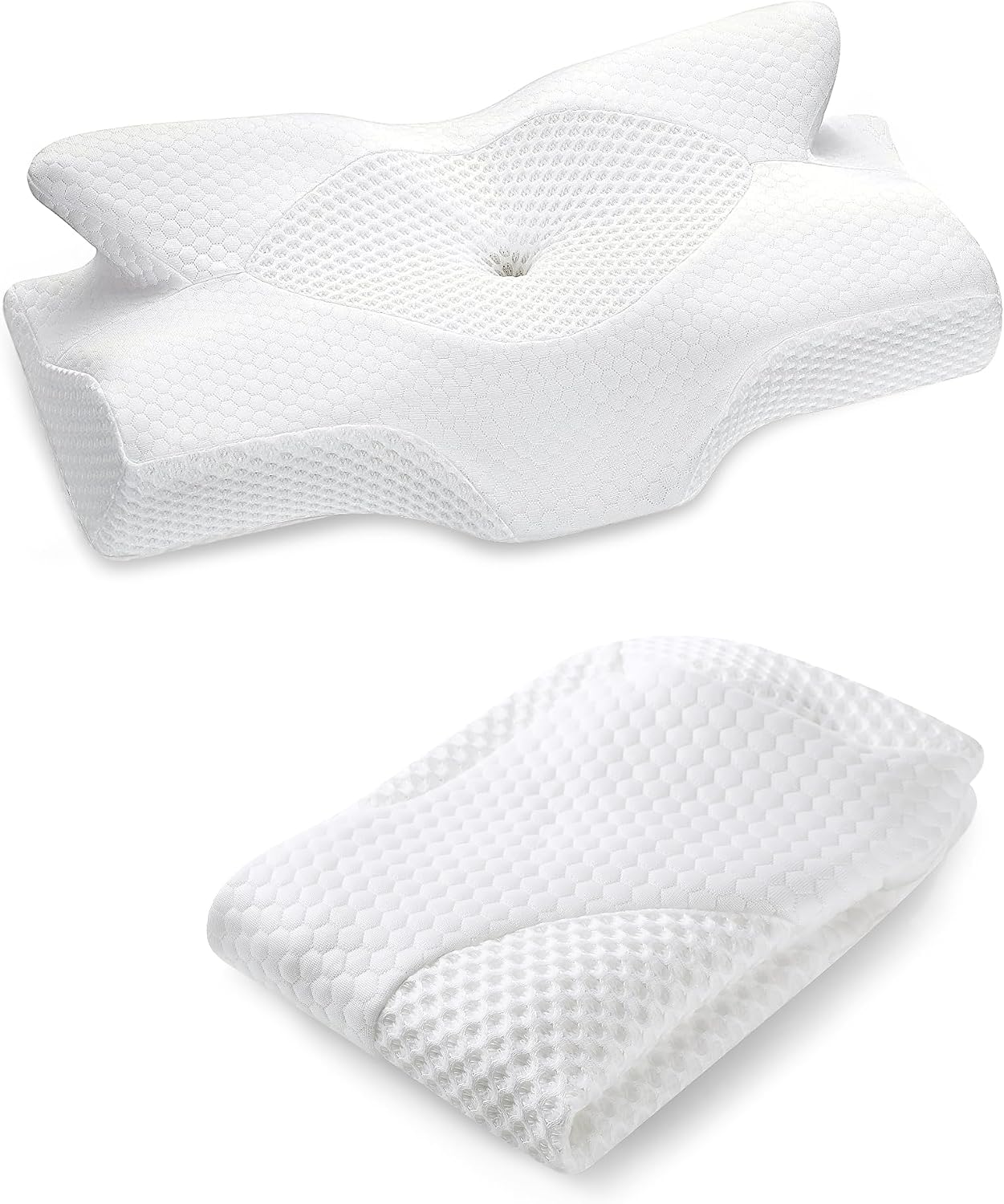 Elviros Cervical Memory Foam Pillowcase,No Filler,Dark Grey | Breathable Pillowcase with Oeko-Tex Certification, Machine Washable