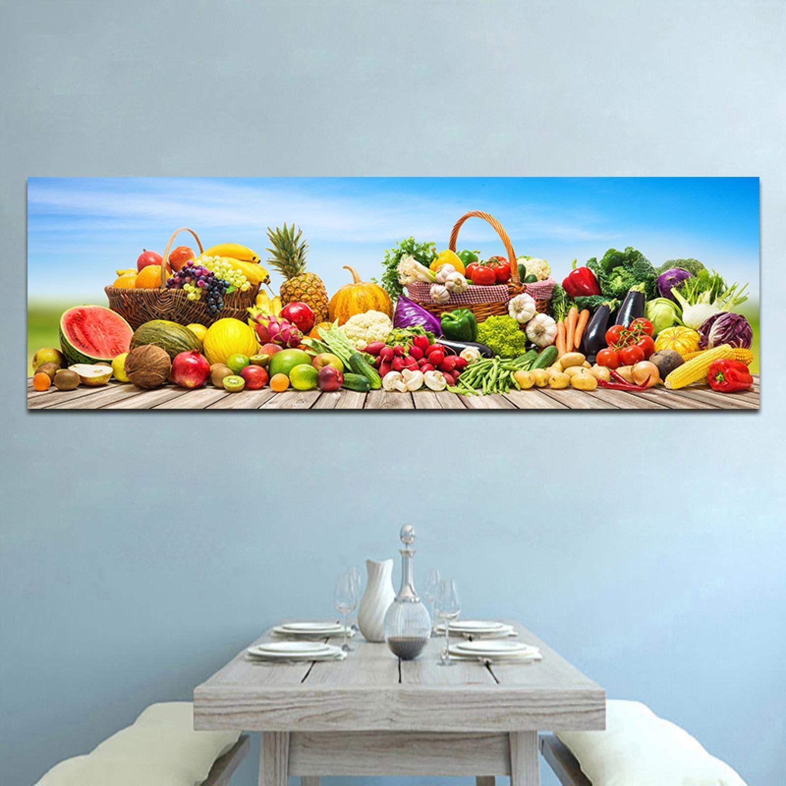Leinwandbild „Essen Obst Pfirsiche“ 100x70 Cm – Wandbild Kunstdruck Für Wohnzimmer & Schlafzimmer, Fertig Zum Aufhängen