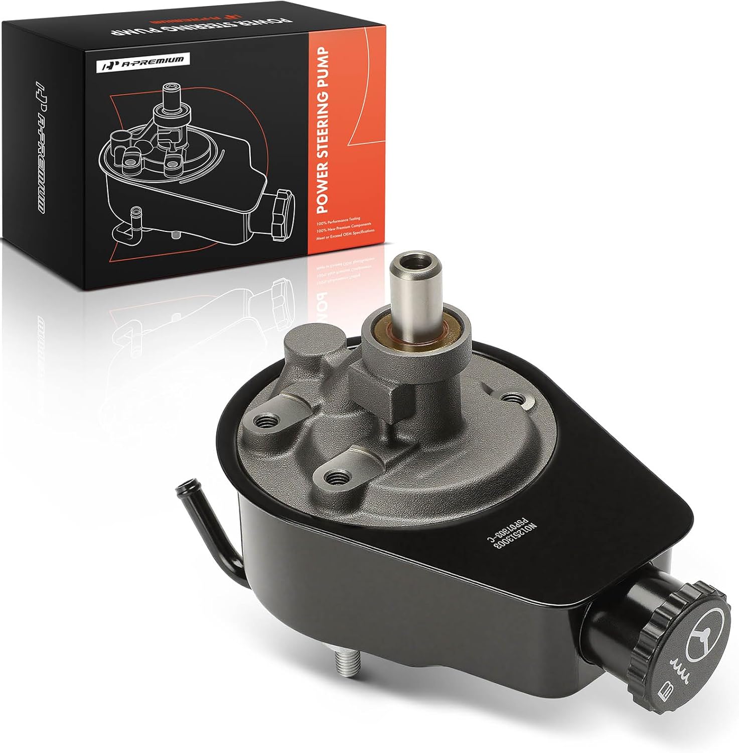 A-Premium Power Steering Pump, with Reservoir, Compatible with Chevrolet Malibu, Impala, Camaro, Caprice, Bel Air & Buick Regal, Century & GMC Caballero & Oldsmobile Cutlass & Pontiac Bonneville