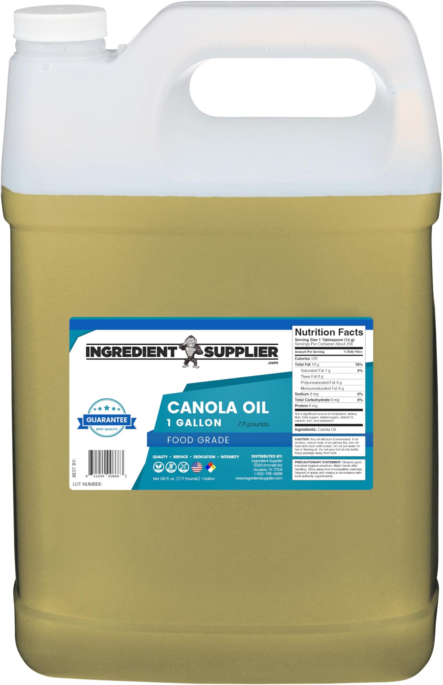 Canola Oil (1 Gallon) Pure Cooking Oil Gluten Free