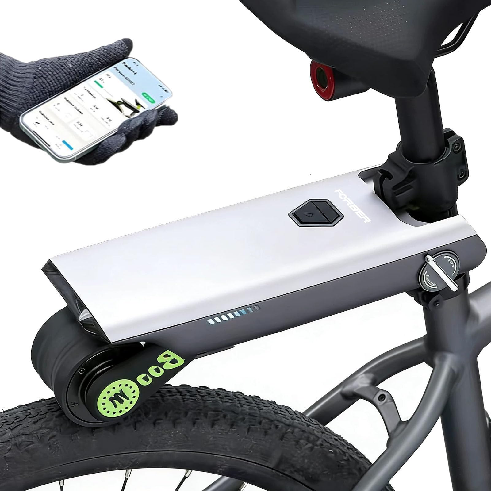 Kit de conversión para Bicicleta eléctrica, potenciador de Bicicleta con Control por aplicación, autonomía de 50 km, Kit de Asistencia al pedaleo para desplazamientos Diarios Green
