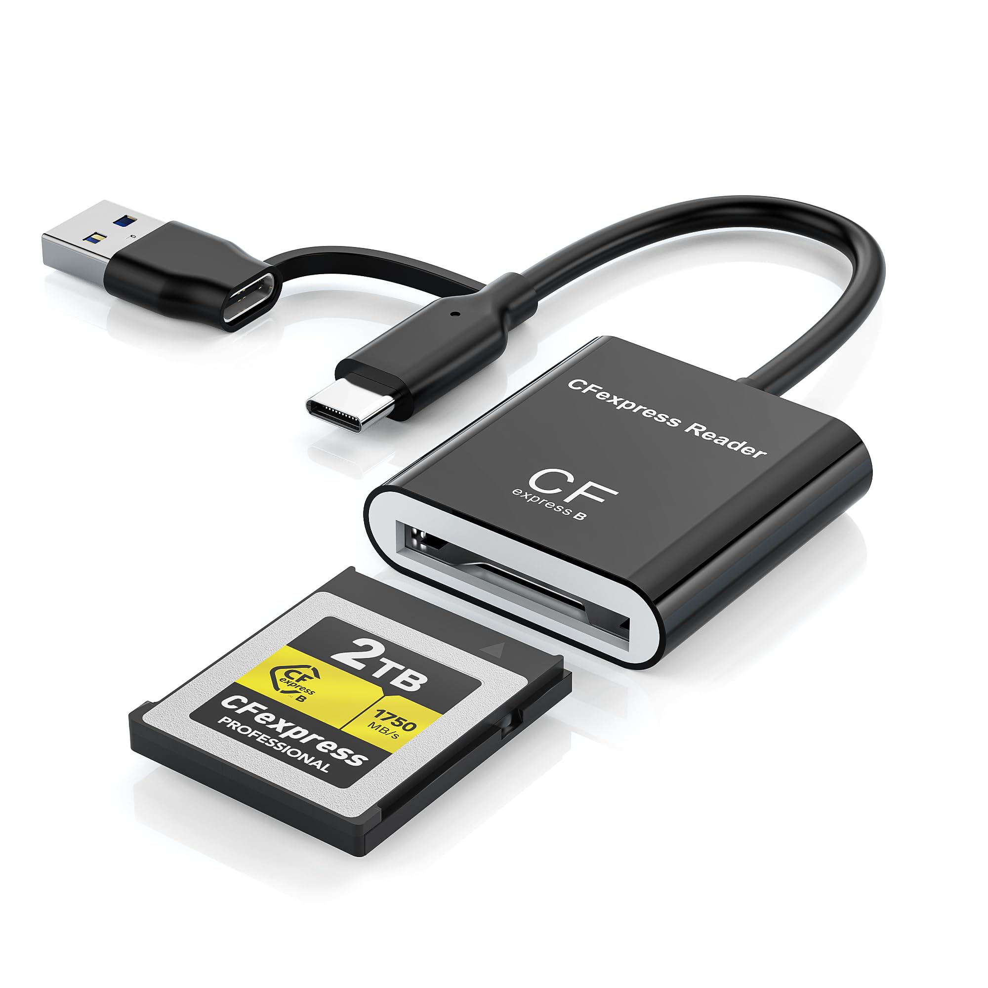 CFexpress Type B Card Reader with USB 3.2 (Gen 2) 10Gbps, USB-C&USB-A 2-in-1 Type B CFexpress Adapter, Compatible with Windows/Mac/Linux/Android, for PC, iPhone 17/16/15, Laptops, Tablets, Smartphones-picture-16