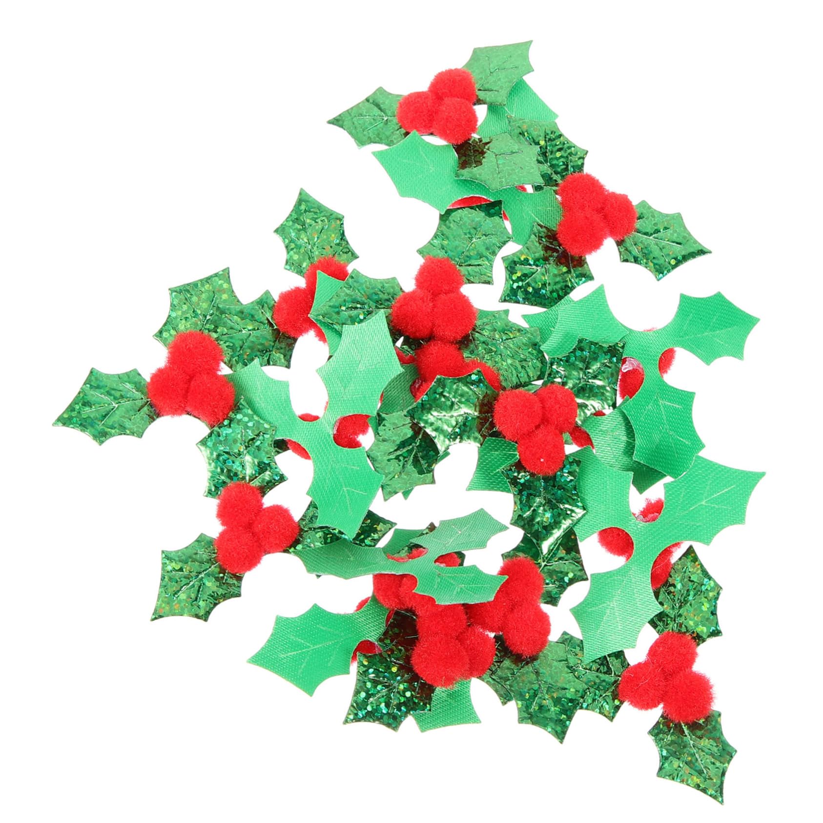 Amosfun 4 Ensembles Décoration De Feuilles De Noël Décor d'arbre De Noël Embellissements De Baies De Houx Fabriquer Une Feuille De Houx Tissu Feuilles Décor De Baies Chiffon 100 Pièces X 4