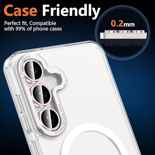 Vista 124 de para Samsung Galaxy Z Flip 7 Protector de Lente de Cámara, Cubierta de Lente de Vidrio Templado con Anillo de Metal Individual, [Fuerte Adhesión] 1