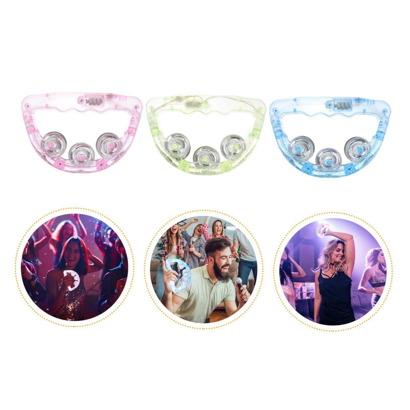 Vaguelly 12piezas Sonajas Led De Plástico Brillantes Para Fiestas Juguetes Neon Para Celebraciones y Bailes Aleatorios