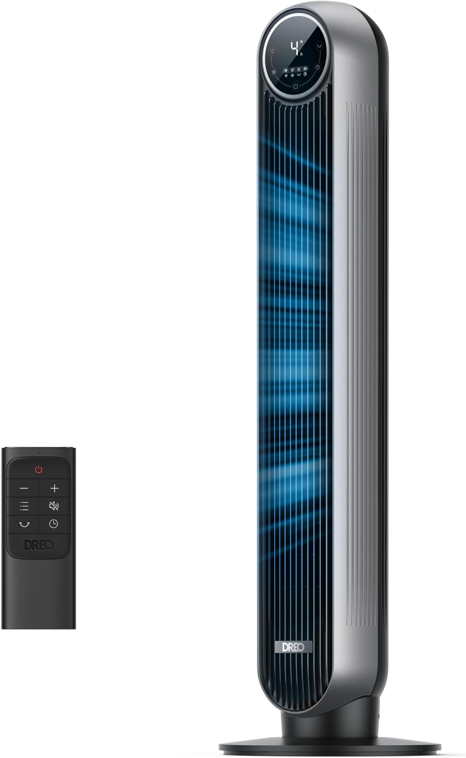 Dreo DR-HTF007 Tower Fan, Quiet, 90° Automatic Oscillation, Powerful Fan, 27.6 ft/s (7.6 m/s), 4 Air Flow Levels, LED Display, Remote Control, 8-Hour Timer Function, Blade-less, Stylish, For Office/Dressing Room/Bedroom/Living Room, PSE Certified