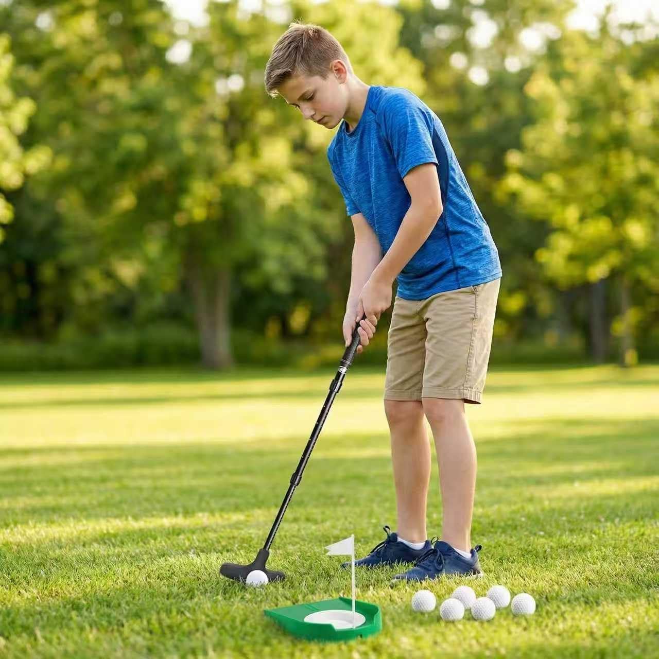 Golf Kids Putter - Toddler Golf Putters for Kids Mini Golf Clubs Set - Two-Way Adjustable Length putters with 5 Golf Practice Balls and Cap