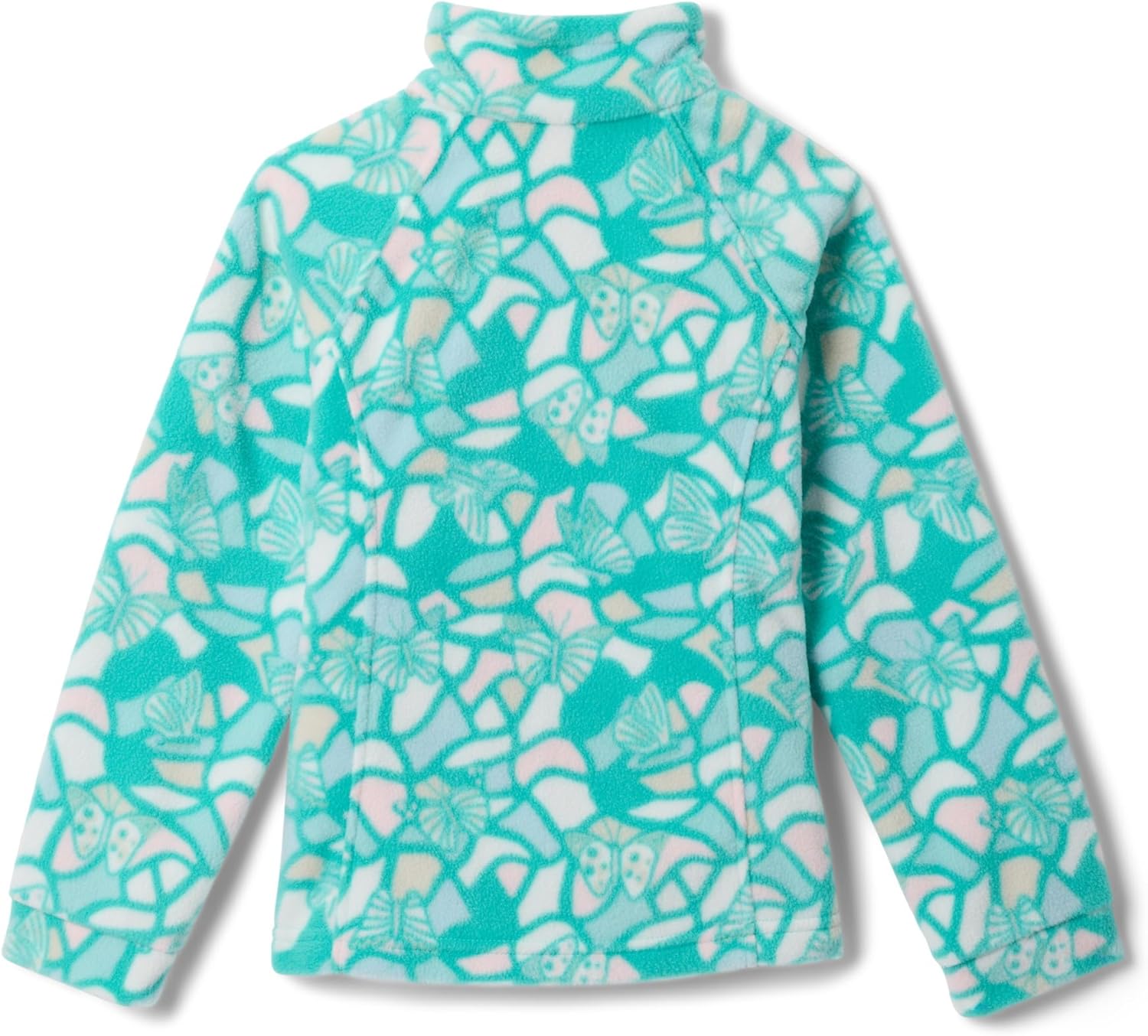 Columbia Youth Girls Benton Springs II Printed Fleece Jacket, Dolphin Fly High, Small