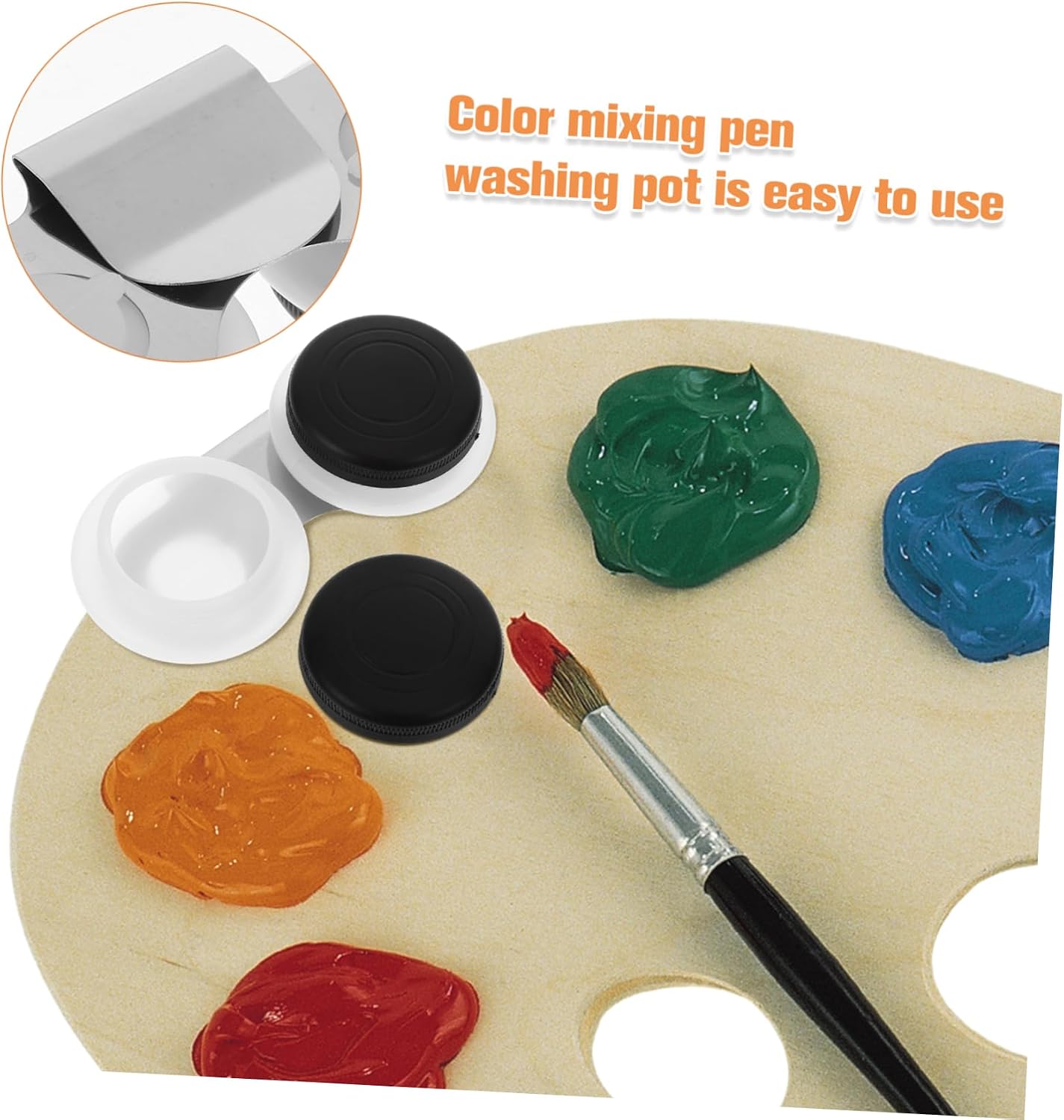 SHINEOFI Palette Cup with Lid for Oil Paint and Watercolor Professional Brush Cleaning and Mixing Pot for Artists Capacity Multifunctional Painting Supply
