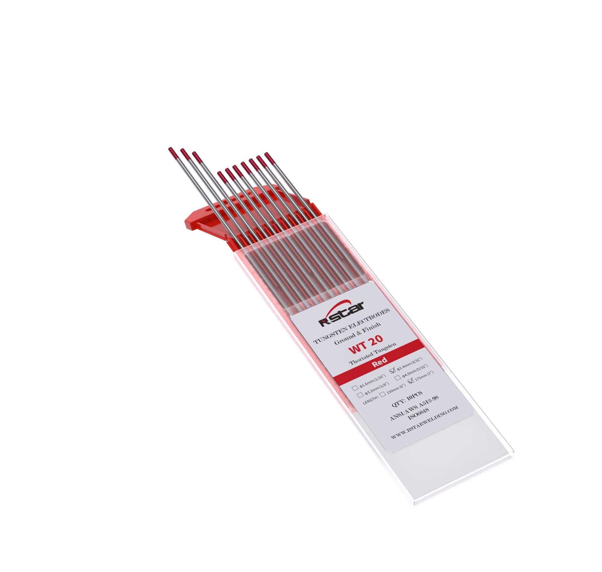 Rstar soudage tig Électrodes de tungstène 2% Thoriated 2.4MM*175MM & 3/32