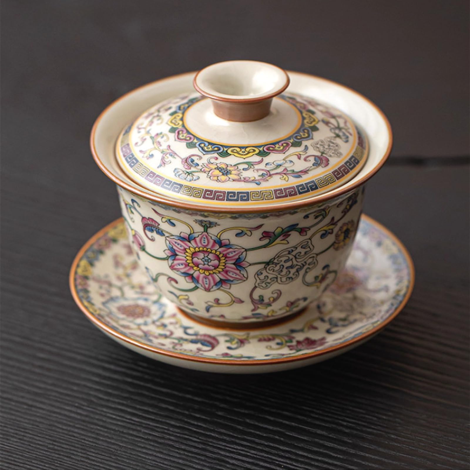 Gaiwan Ruyao service à thé Kungfu beige céramique 180 ml pour infusion traditionnelle