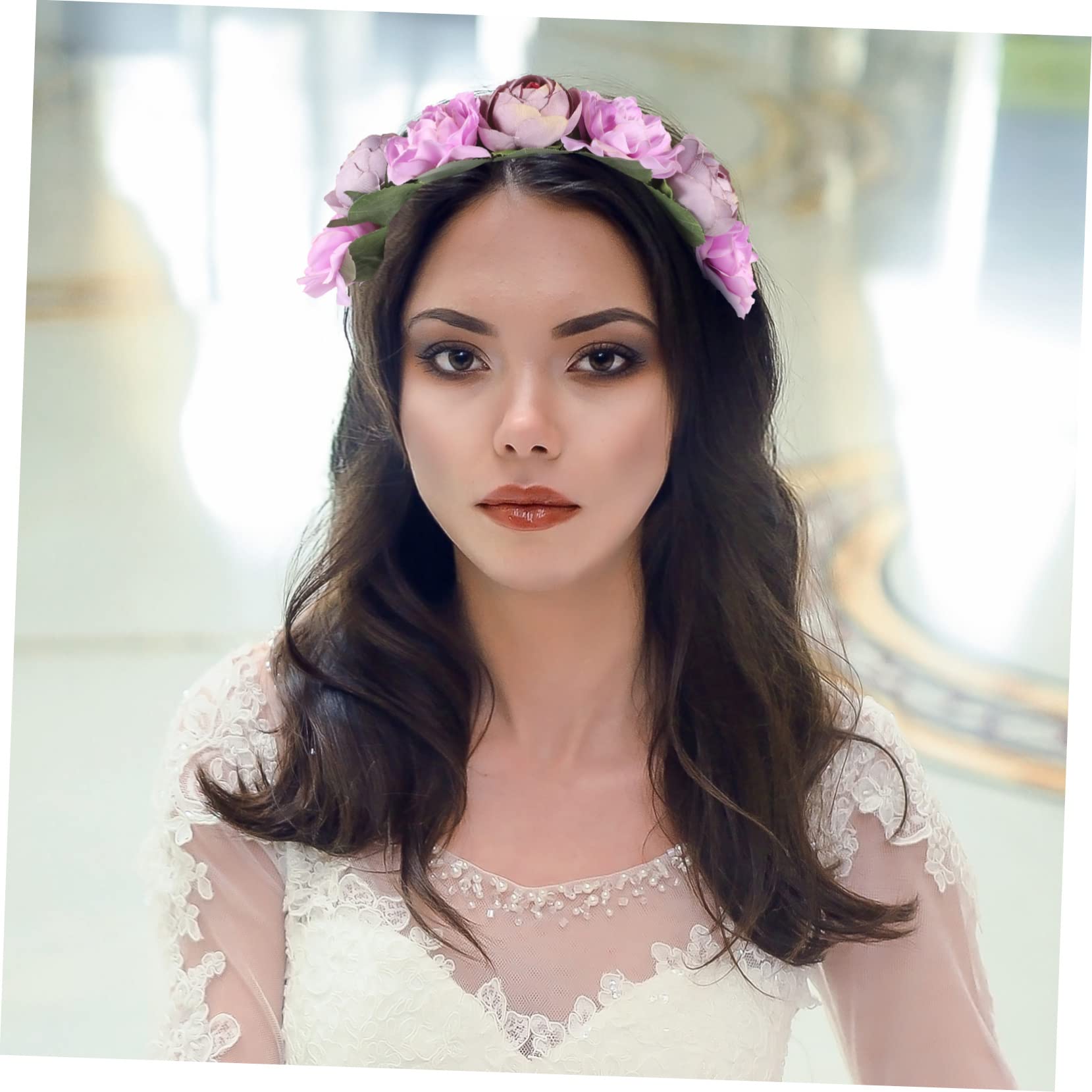 Didiseaon 4 Set fascia per ghirlanda fascia rosa ghirlanda floreale per accessori acconciature sposa accessori per acconciature sposa Tiara fiore del corpetto floreale tessuto