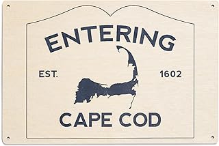 Lantern Press 6x9 Inch Wood Sign, Ready to Hang Wall Decor, Cape Cod, Massachusetts, Entering Cape Cod, Weather Vane