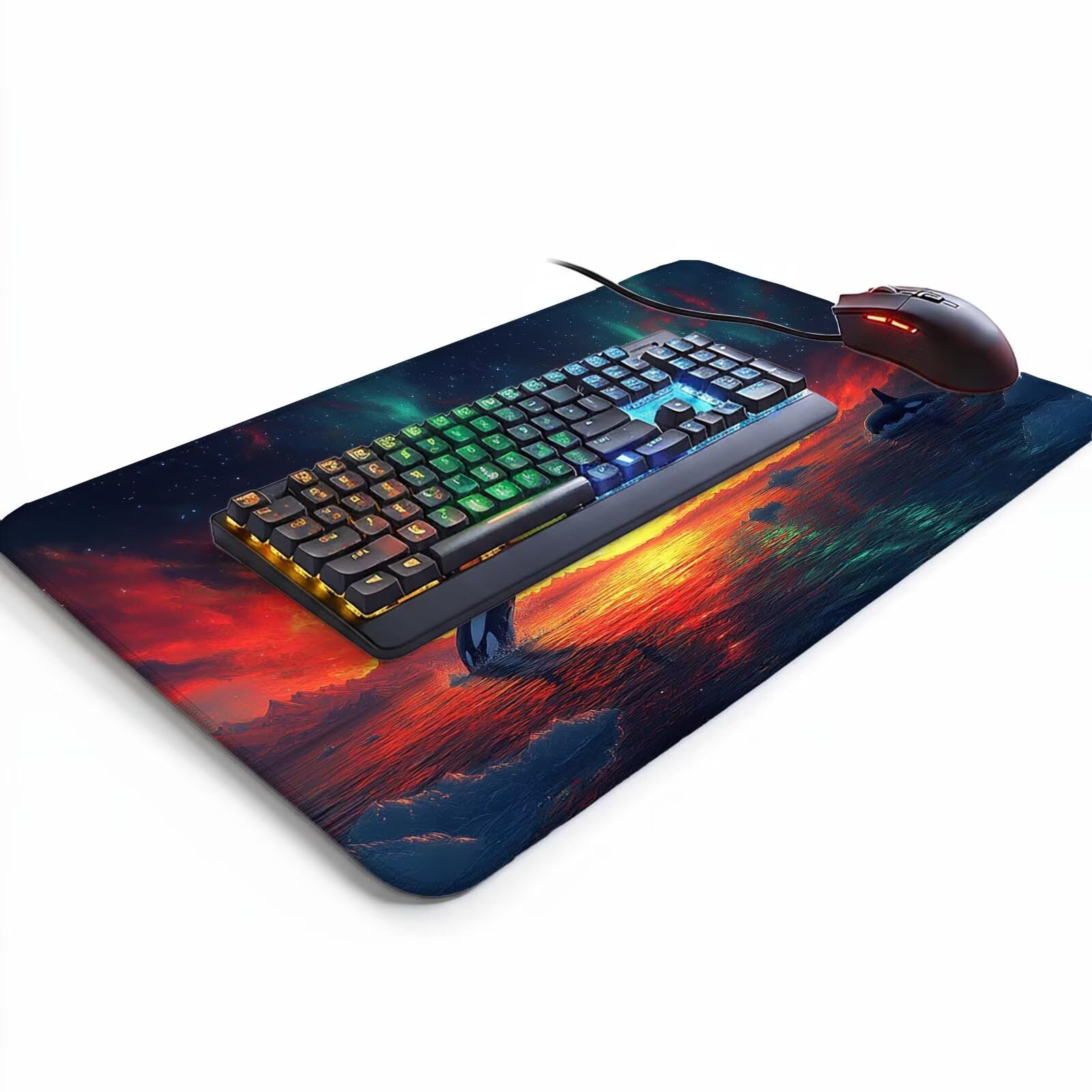 Podkładka pod mysz Aurora XXL, 60 x 140 x 0,3 cm, wodoodporna, podkładka pod mysz dla graczy, poprawia prędkość, akcesoria do gier, laptop, biuro, prezent dla mężczyzn, FSBD-5822
