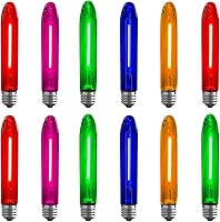 Vista 13 de GOOTHY Paquete de 12 bombillas LED T13 de repuesto, bombillas LED E12 impermeables de 0.6W para luces de cadena de patio al aire libre S14 G40 C7
