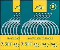 Vista 42 de SF Líder Cónico Pre-Atado con Lazo para Pesca con Mosca de Nailon Transparente para Trucha de Agua Dulce y Salada Bonefish Permit Lubina Salmón