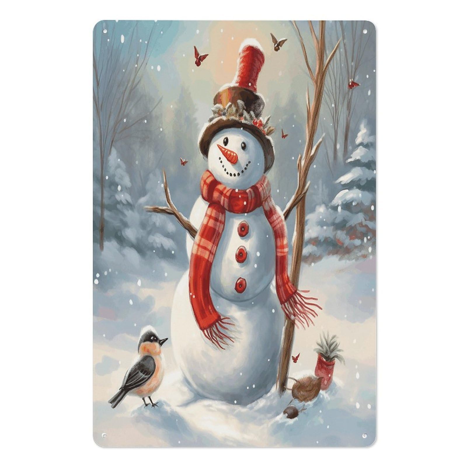 Adfgyerh Style Snowman Christmas Tin Sign Hanging Art Prints,Wall Decor For Gifting And Party Decoration 7.9X11.8 Inch,Wall Art For Home Garden Greenhouse Living Room Bedroom Yard
