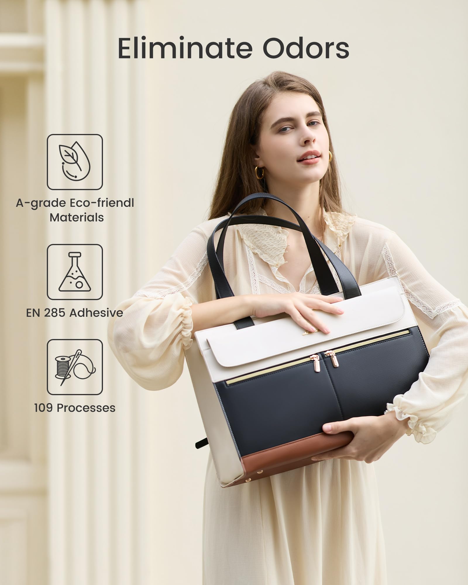LOVEVOOK Torba na laptopa dla kobiet torba na laptopa torba robocza profesjonalna skórzana teczka komputerowa wodoodporna torba na ramię