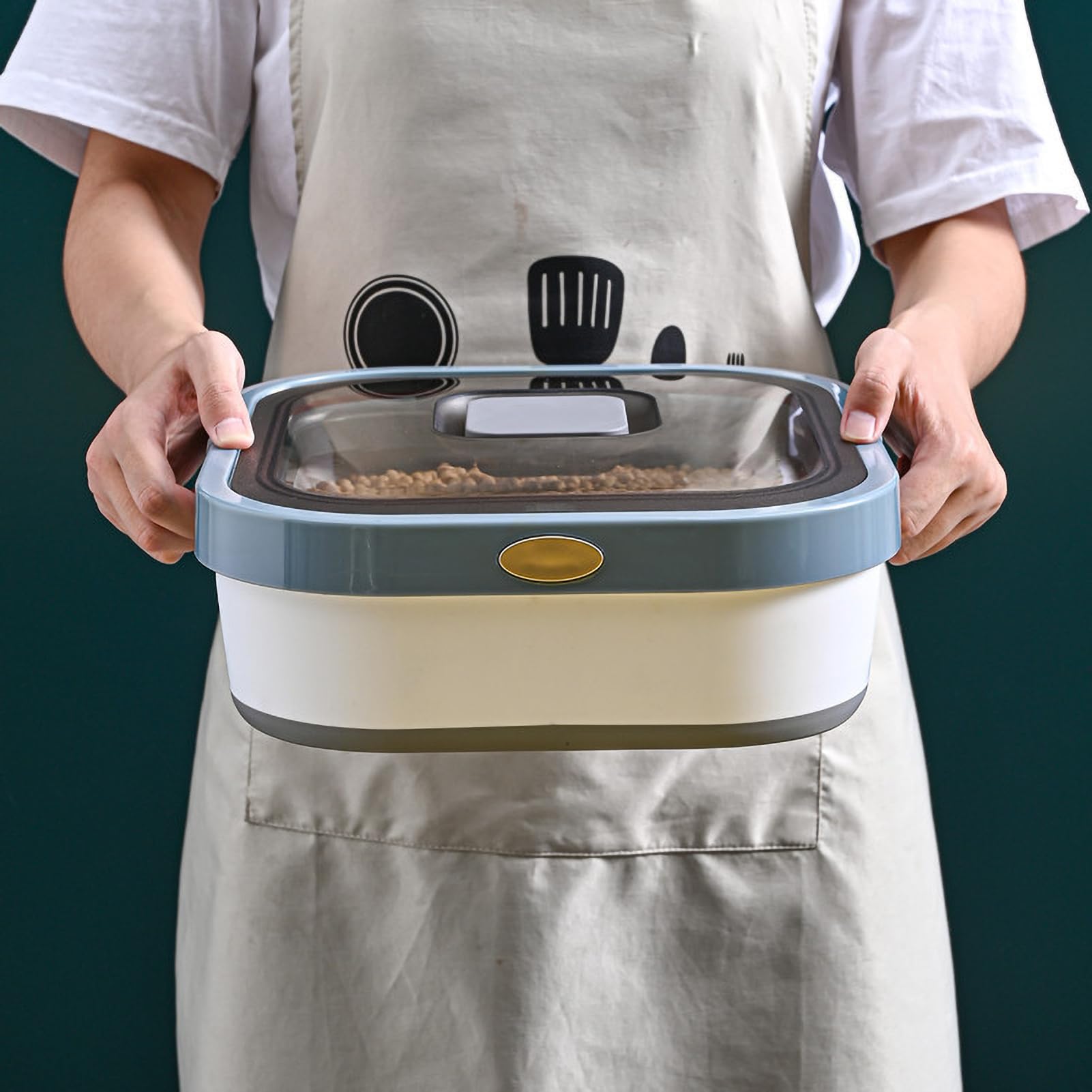 Contenedor de almacenamiento hermético y plegable para alimentos para