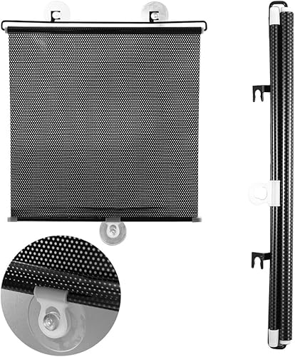 Miniatura 4 de 1 persiana enrollable con ventosas, cortinas opacas con bloqueo de rayos UV, cortina para automóvil, hogar (15.7 in x 23.6 in, negro)