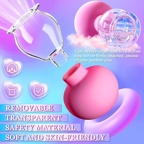 Miniatura 5 de Nipple Sucker - Juguete sexual para adultos, 1 par de juguetes para pezones estimuladores para el placer de parejas, succión manual, mini bomba de