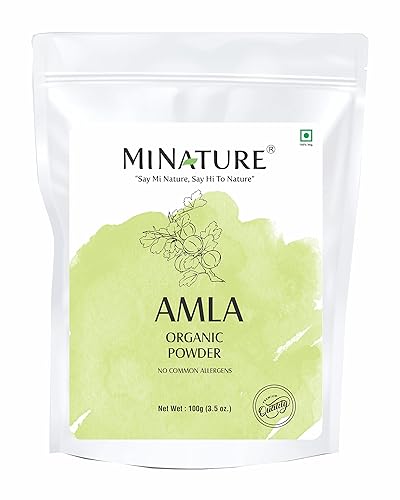 USDA Organic Amla Powder (Amla Fruit Powder) por mi Nature Amalaki  100 g (3.5 oz)  Alto en vitamina C, antioxidantes, refuerzo de energía