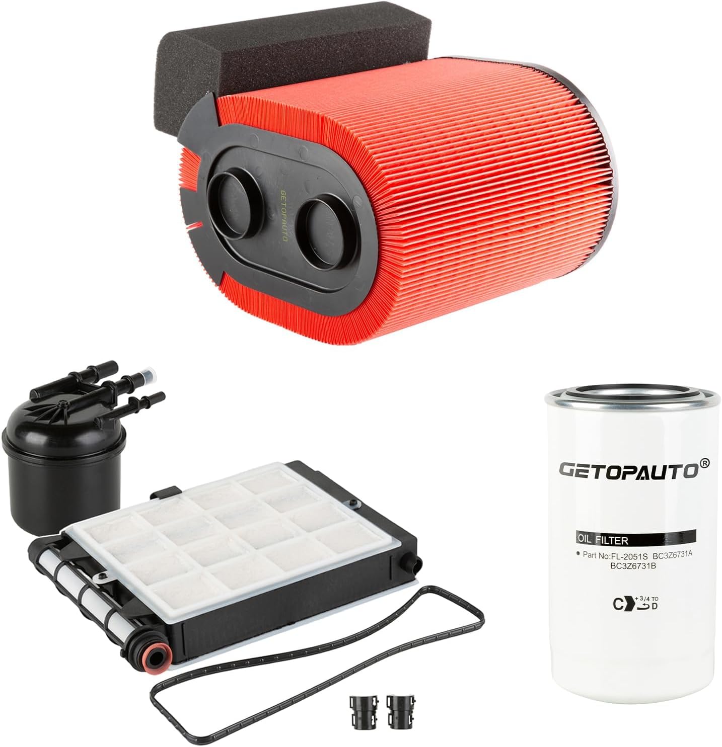 High Flow FA1927 FD4625 FL2051S(FL2124S) FORD 6.7L Powerstroke Diesel Filter Kit Compatible with 2017-2019 F250 F350 F450 F550 Super Duty 6.7L